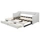preview thumbnail 12 of 32, Twin XL to King Size Linen Upholstered Daybed with 2 Storage Drawers, Adjustable Trundle, Button-Tufted Backrest