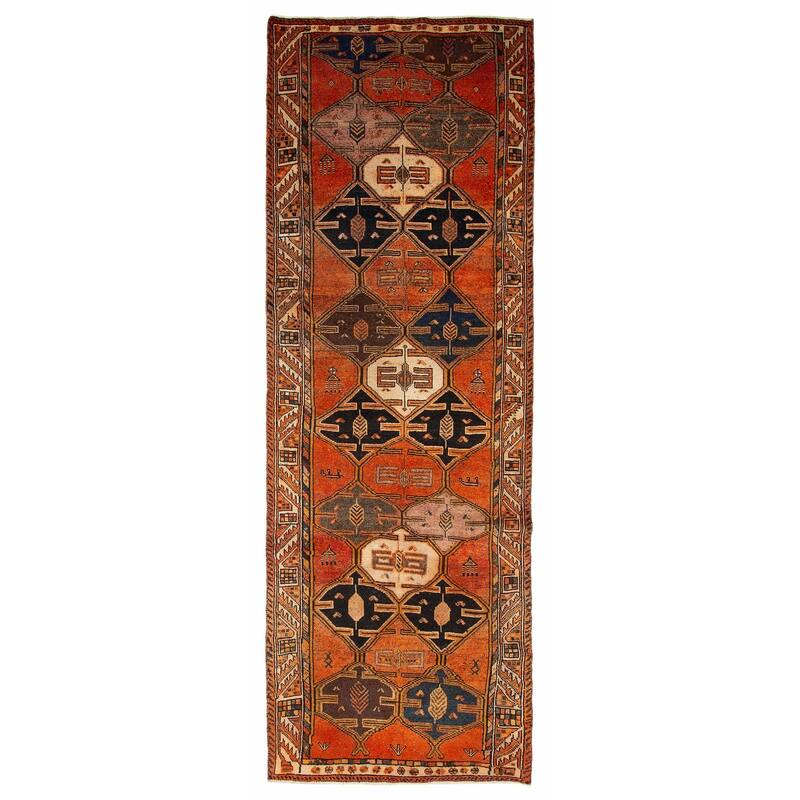 ECARPETGALLERY Hand-knotted Melis Vintage Copper Wool Rug - 3'11 x 11'10 - Dark Copper - 3'11 x 11'10