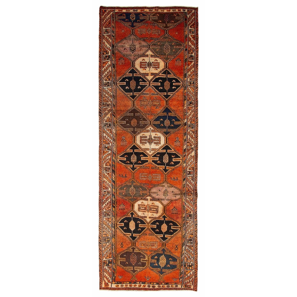 ECARPETGALLERY Hand-knotted Melis Vintage Copper Wool Rug - 3'11 x 11'10