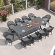 preview thumbnail 10 of 14, PURPLE LEAF Patio Dining Set with Outdoor Aluminium Dining Table and Woven Rattan Chairs 10person