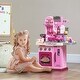 preview thumbnail 1 of 7, Qaba Play Kitchen, Kids Kitchen Playset, Toy Kitchen with Lights, Sounds, 33 Accessories, Interactive Playset for 3-6 Years 2-4 Years