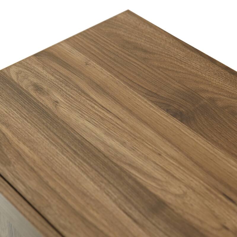 Roomfitters Walnut Finish Mid-century TV Stand Media Console, TV unit Sideboard with Gold Metal Legs - W59"xL17.71"xH27.55"