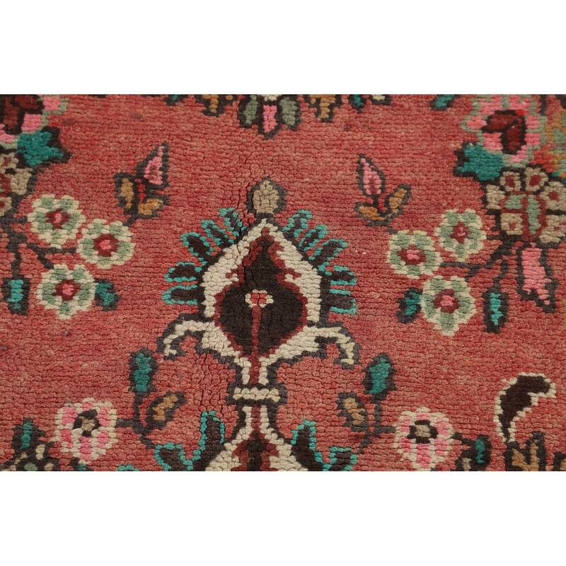 Hamedan Persian Vintage Area Rug Hand-Knotted Wool Carpet - 6'8" x 9'7"