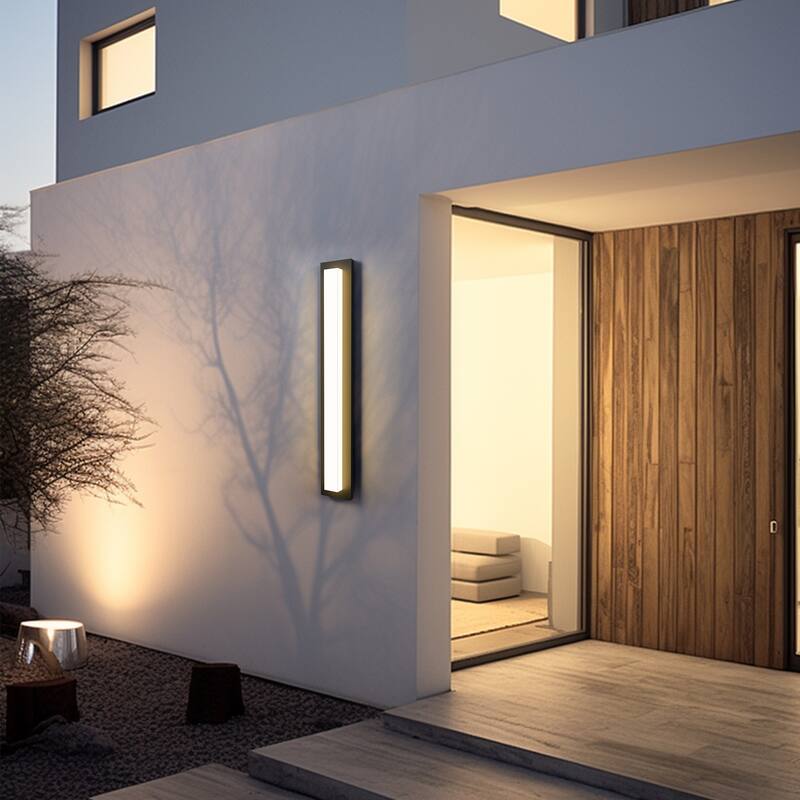 Aluminum LED Outdoor Wall Sconce Rectangle Wall Mounted Lights