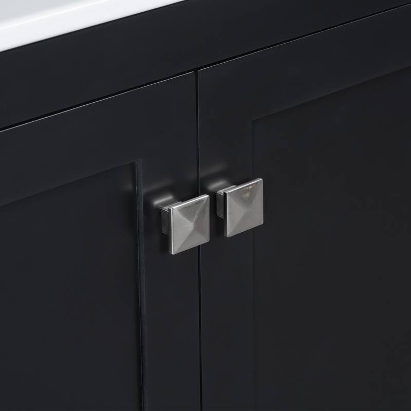 30-Inch Gray Bathroom Vanity with Ceramic Undermount Sink, Soft-Close Doors, and Adjustable Storage Compartments