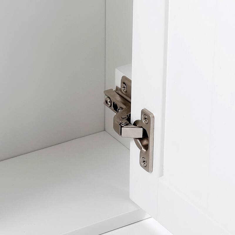 White MDF Wood Bathroom 1-Door Wall Storage Cabinet - 19.96" H x 20.87" W x 5.71" D