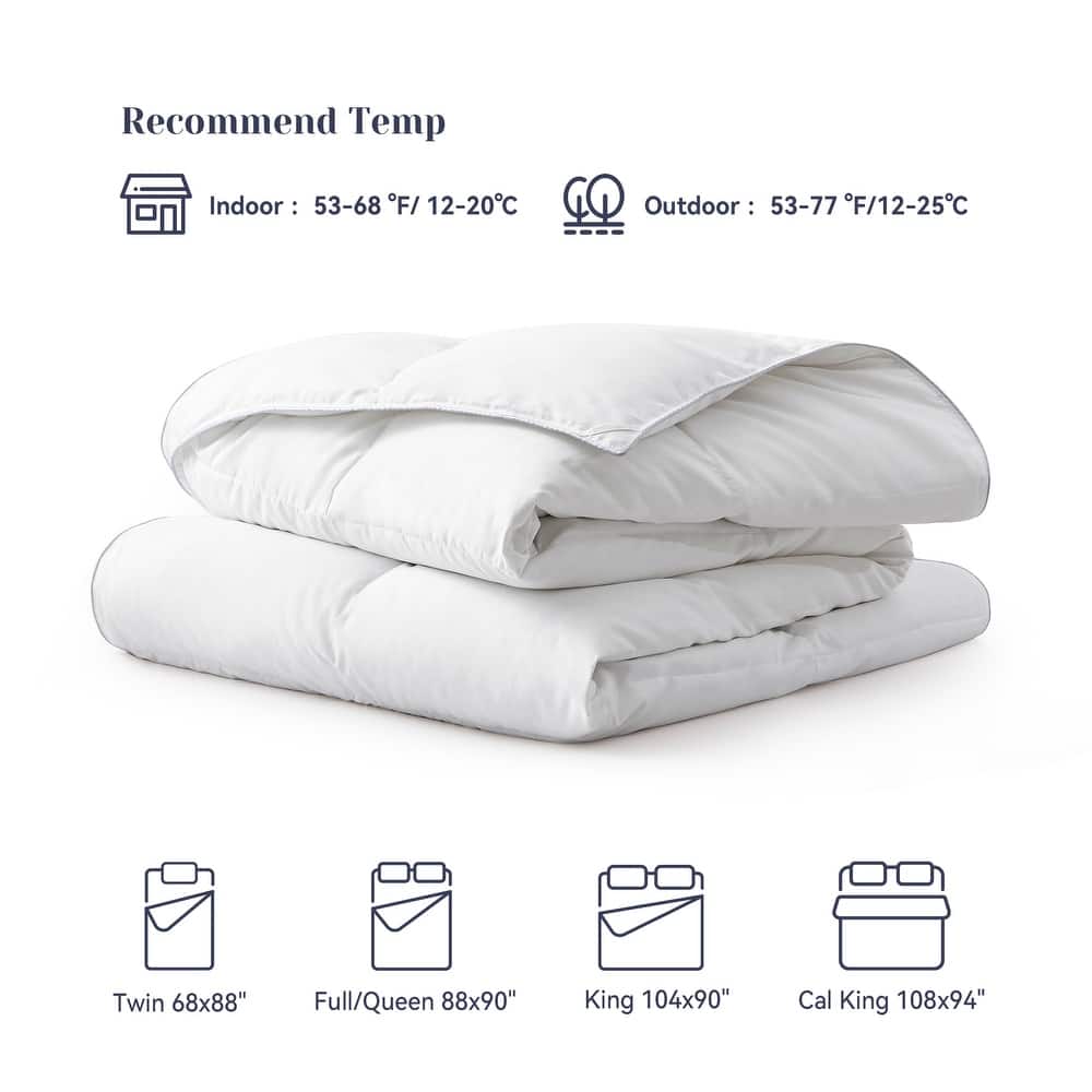 Year-round & Lightweight White Goose Down Duvet Insert Comforter