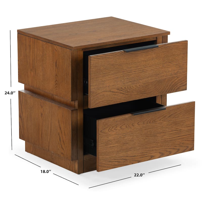 SAFAVIEH Couture Titus 2 Drawer Stacked Nightstand