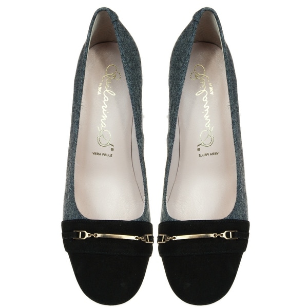 Bailarinas ALTEO GG Grey/Black Flannel Chunky Heel Pump. Opens flyout.