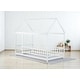 preview thumbnail 28 of 36, Twin / Full Size Wooden House Bed with Fence and Roof bed Frame, Montessori Style Floor Bed for Kids