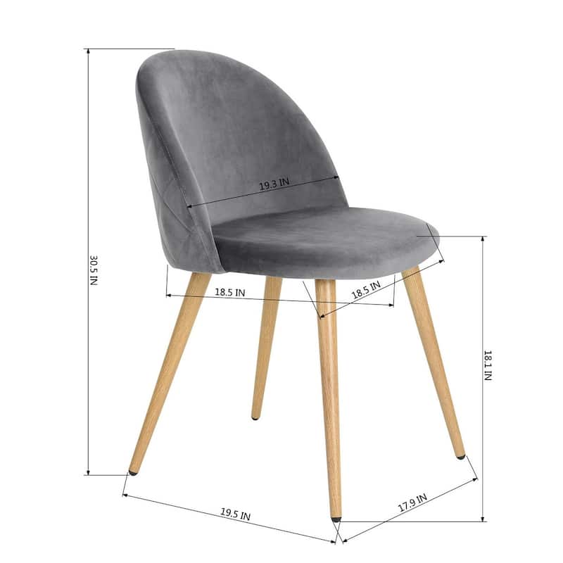 HomyLin Modern Upholstered Fabric Dining Chair Mid Back Armless