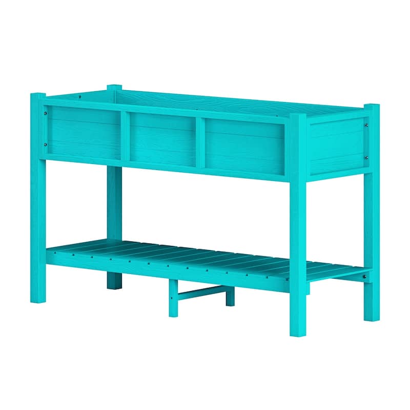 Lesly 46.37 in. Modern Rectangular Cyan Planter Box - 46.37"D×17.69"W×28.67"H