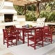 preview thumbnail 27 of 82, 7-Piece HDPE Outdoor Dining Table Sets with Umbrella Hole - 1-Table 6-Chairs