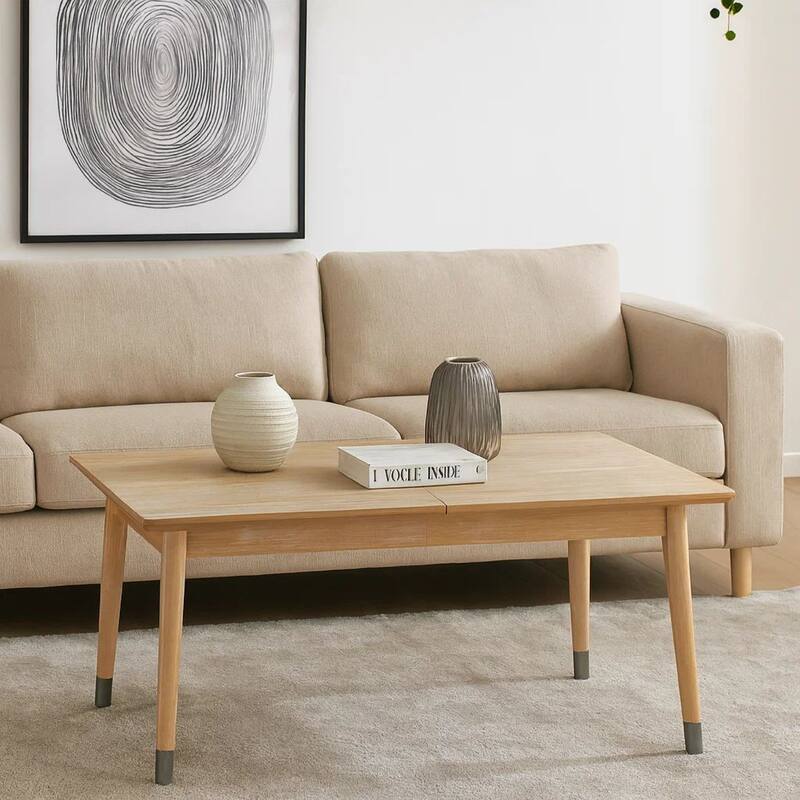 68-82 Inch Extendable Dining Table, Rectangular Top, Cone Legs, Brown Wood