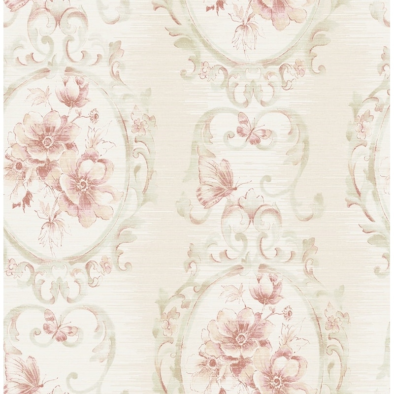 Seabrook Design Hera Floral Frame Unpasted Wallpaper
