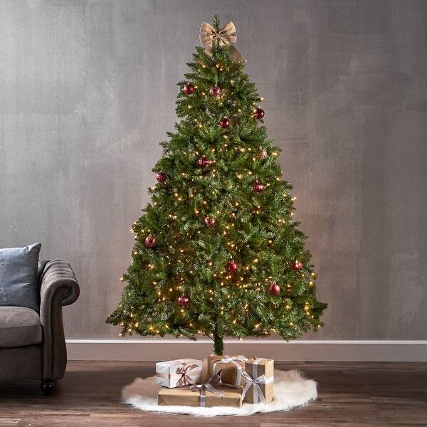 slide 2 of 20, 7-foot Fraser Fir Pre-Lit String Light or Unlit Hinged Artificial Christmas Tree by Christopher Knight Home