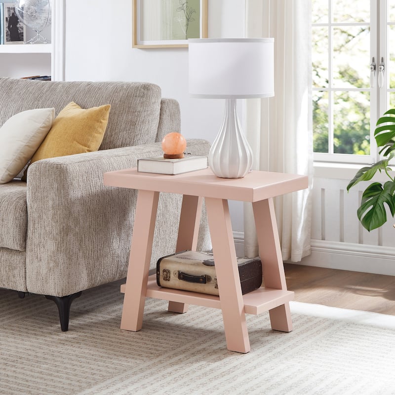 Roundhill Furniture Athens Contemporary Wood Shelf Side Table