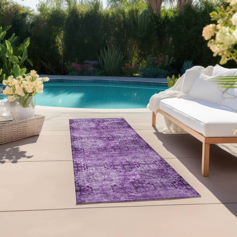 Alsi Garden-Inspired Weather Resistant Classic Meets Modern Outdoor Rug