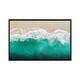 preview thumbnail 1 of 13, iCanvas "Teal Ocean Waves From Above I" by Maggie Olsen Framed Silver - 26x40