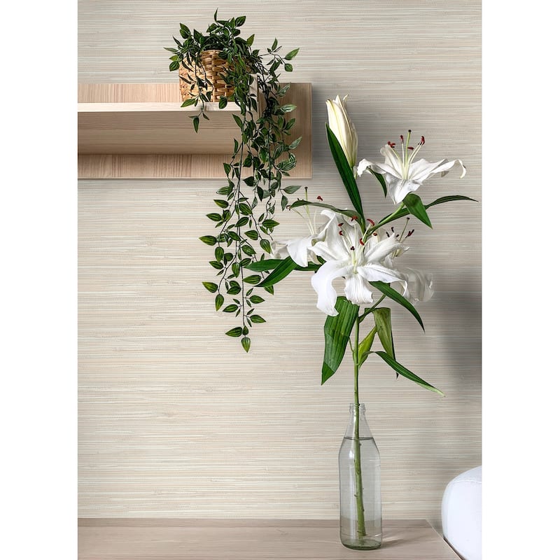 Chesapeake Grassweave Peach Imitation Grasscloth Wallpaper