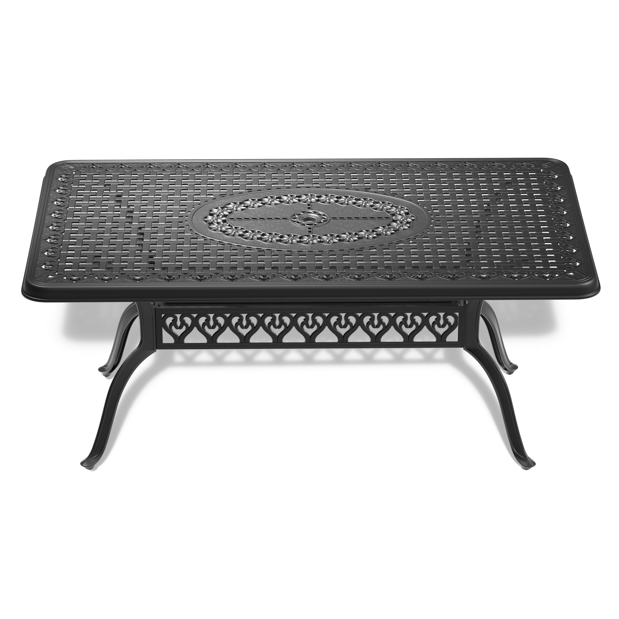 7-Piece Set Of Cast Aluminum Patio Furniture With Frame and Cushions