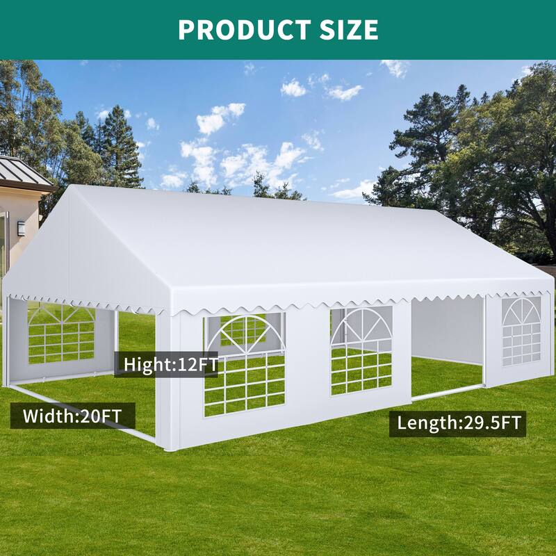 30 Ft. W X 20 Ft. D Party Tent with Windows - 20 x 30