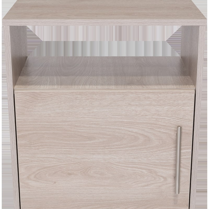 HomeRoots 23" Gray Faux Wood Nightstand With Storage