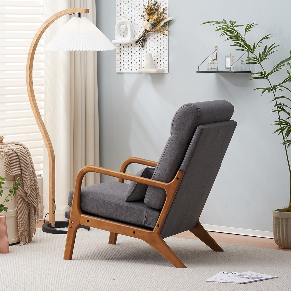 Mid century shop high back armchair