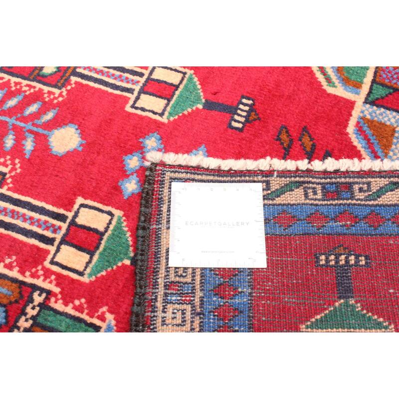 ECARPETGALLERY Hand-knotted Teimani Red Wool Rug - 2'8 x 4'8