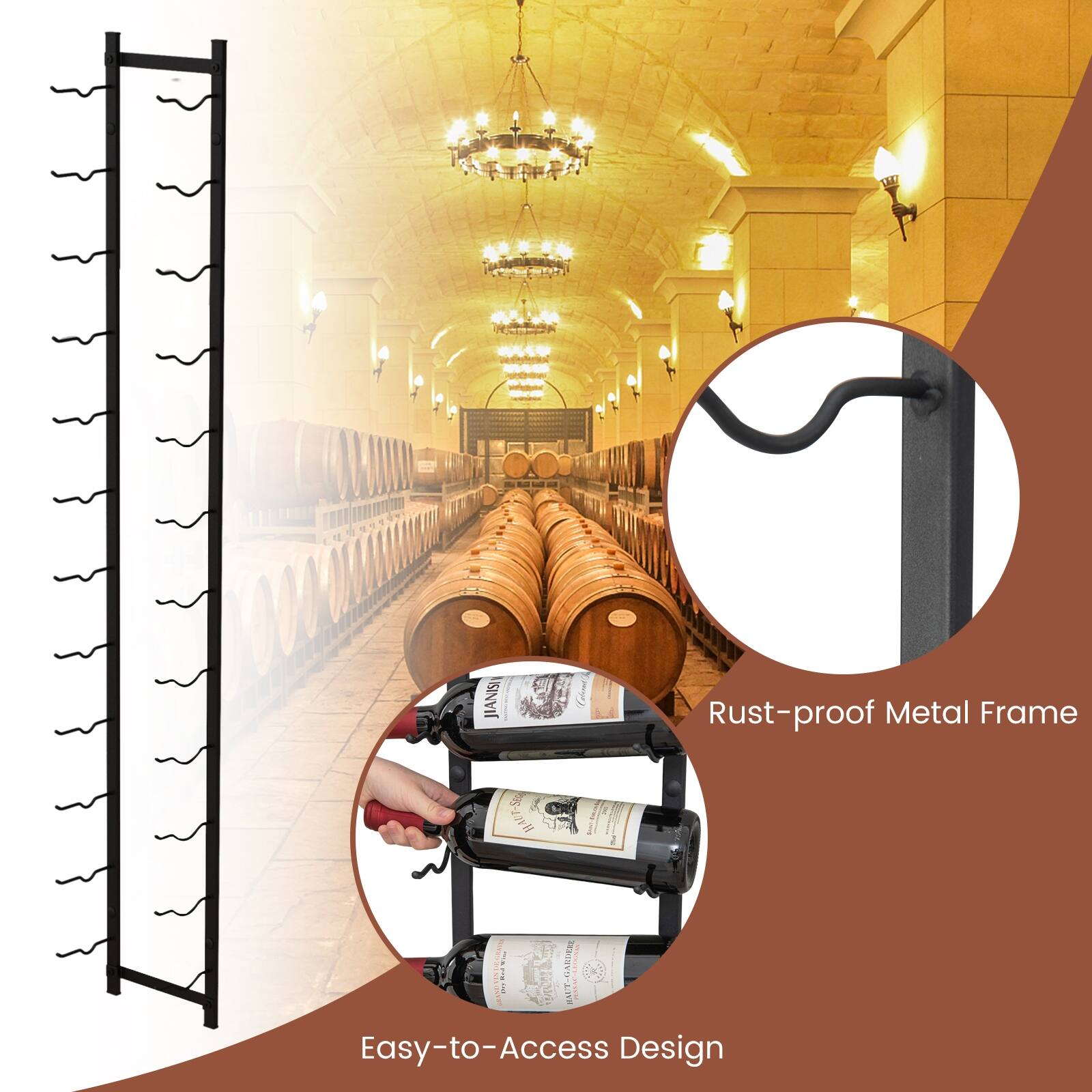 SUGIFT 12Bottle Rustproof WallMounted Wine Rack On Sale Bed Bath