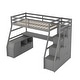 preview thumbnail 39 of 43, Twin Size Loft Bed with 7 Drawers 2 Shelves and Desk