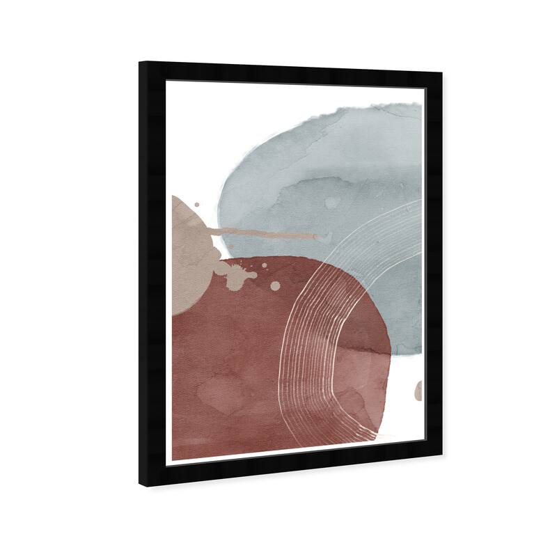 Wynwood Studio Prints Abstract In Earth Tones Blue and Mid-Century Modern Wall Art Canvas Print