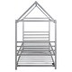 preview thumbnail 7 of 10, Twin Size Metal House-Shaped Platform Bed with Trundle, Stylish Design and Extra Guest Sleeping Space, Silver