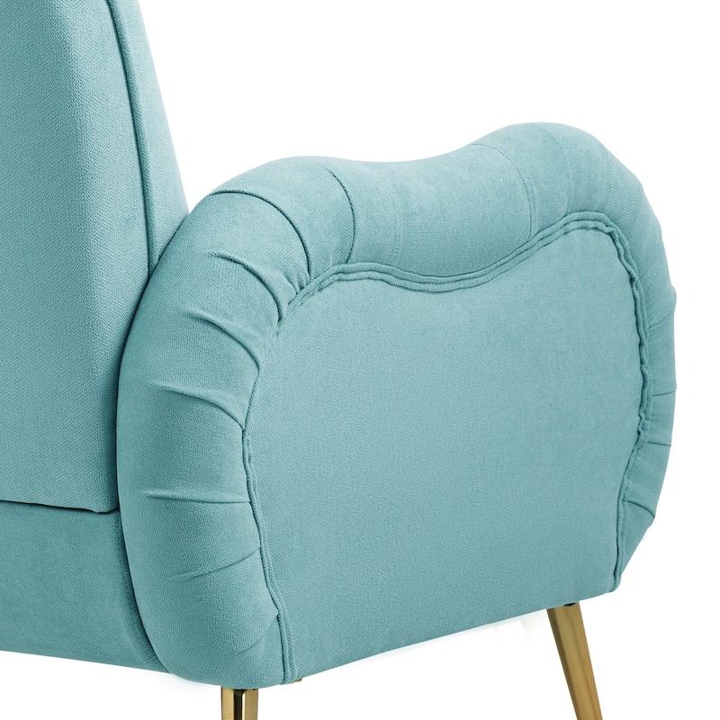 Snowflake Fabric Accent Chair with Gold Legs