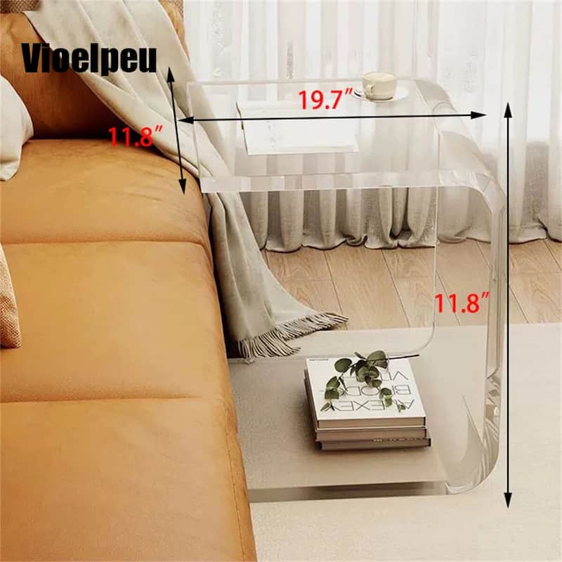 Vioelpeu Acrylic Sofa Side C Shaped Table