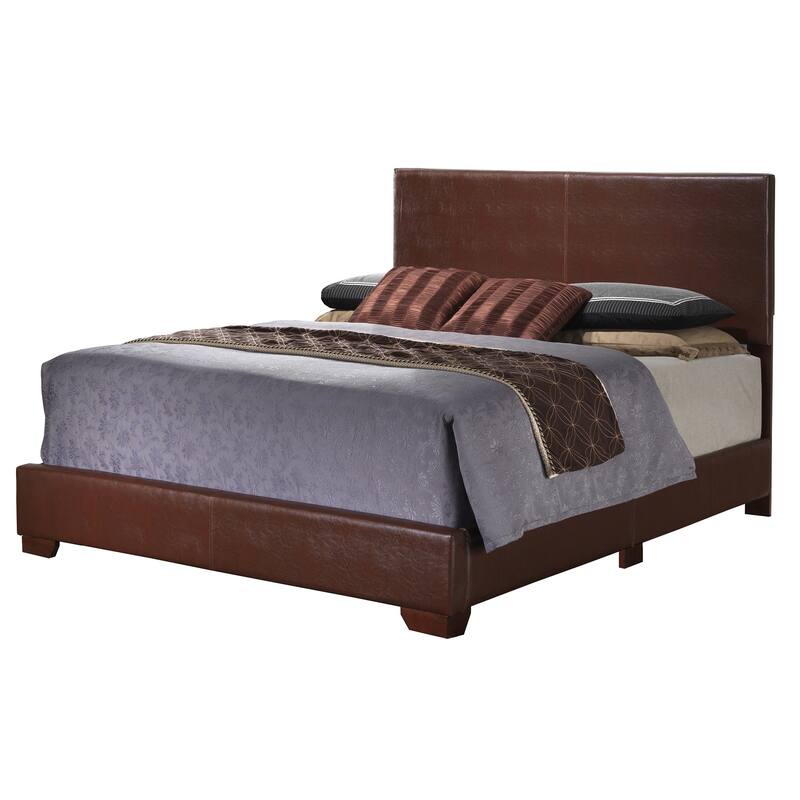 Full Faux Leather Upholstered Panel Bed - 81" - Dark Brown
