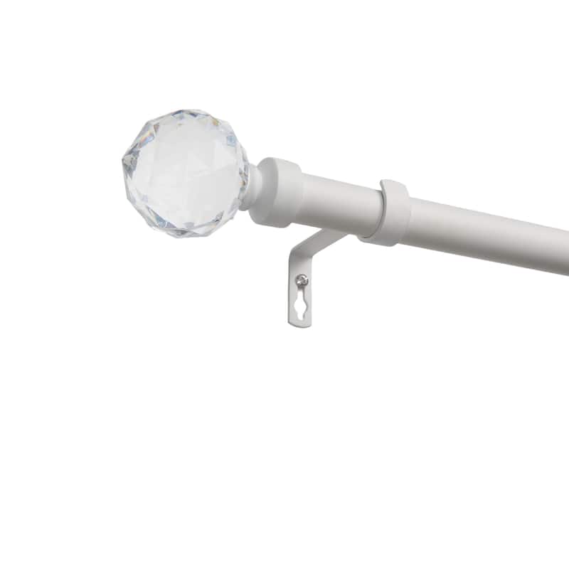 EXCLUSIVE HOME Crystal Ball 1" Curtain Rod and Finial Set - 84-160