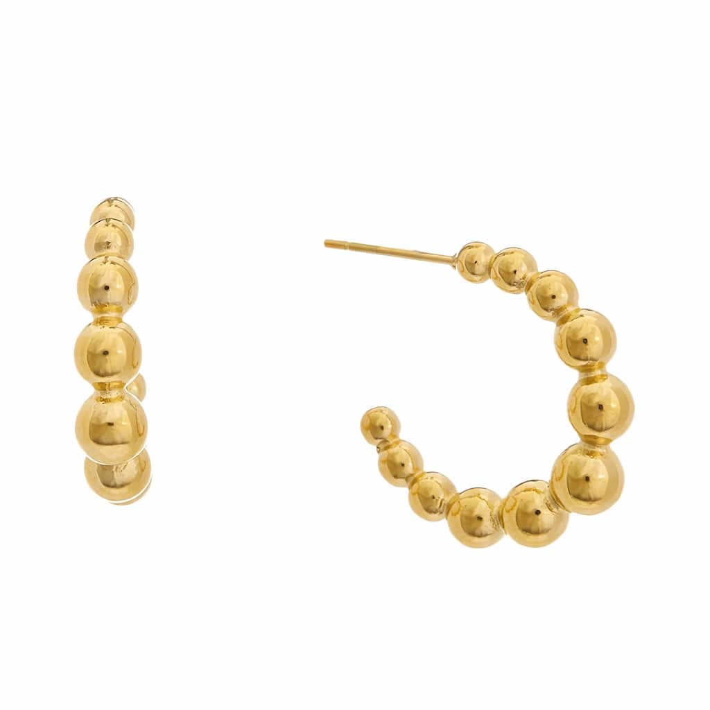 Juvell Gold Plated Brass Ball Hoop Earrings - N/A