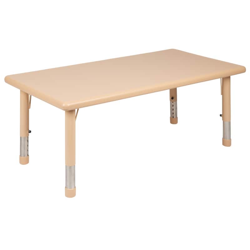 24"W x 48"L Rectangle Plastic Adjustable Activity Table Set - 4 or 6 Chairs