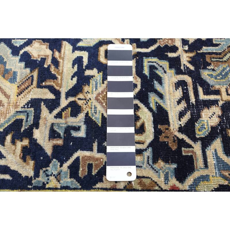 ECARPETGALLERY Hand-knotted Antalya Vintage Dark Navy Wool Rug - 6'8 x 10'6