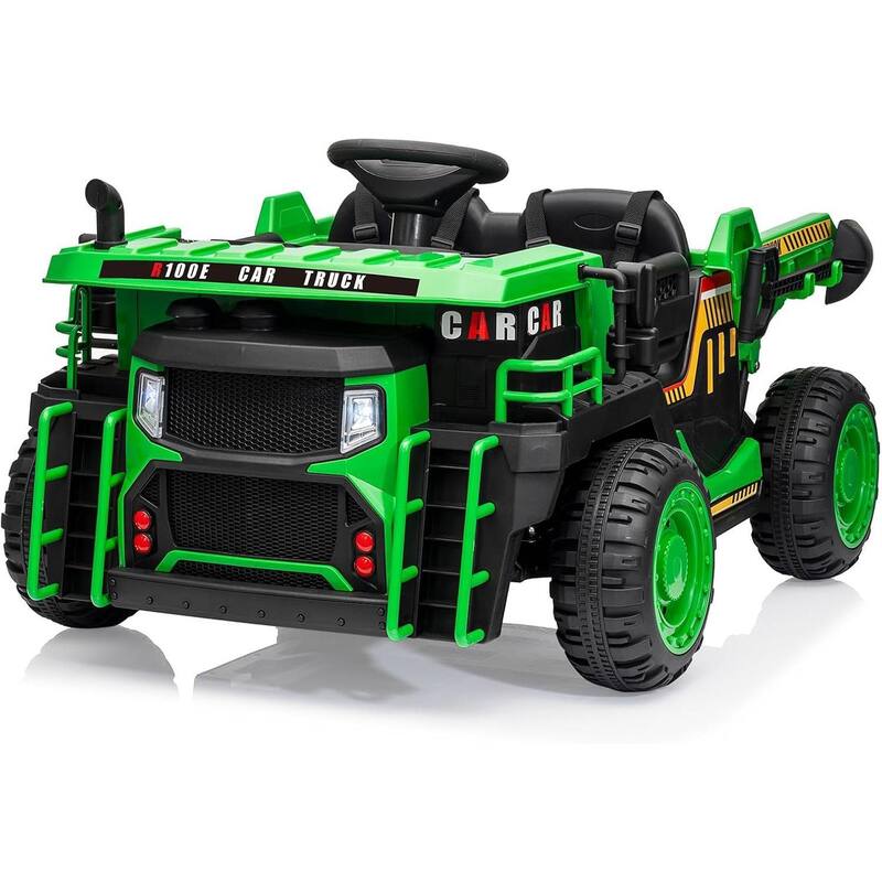 24v 2-Seater Kids Ride on Dump Truck Toy with Remote Control for Kids Best Gifts - Green