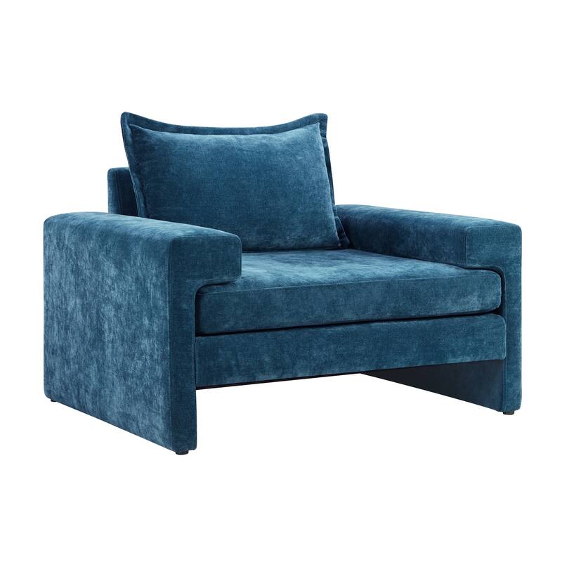 Roomfitters Chenille Upholstered Accent Armchair with Wide Armrests, Ergonomic Lounge Chair