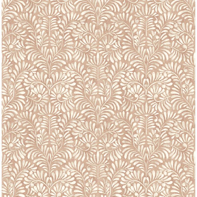 A-Street Prints Elma Rust Fiddlehead Wallpaper