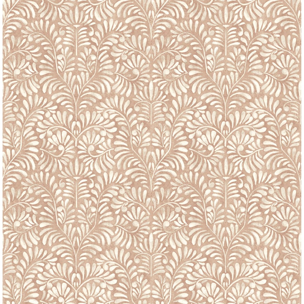 A-Street Prints Elma Rust Fiddlehead Wallpaper