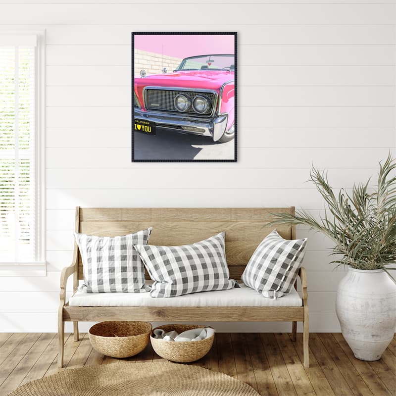 PS I Love You by Tom Windeknecht Framed Canvas Wall Art Print - Sylvie Beaded Black