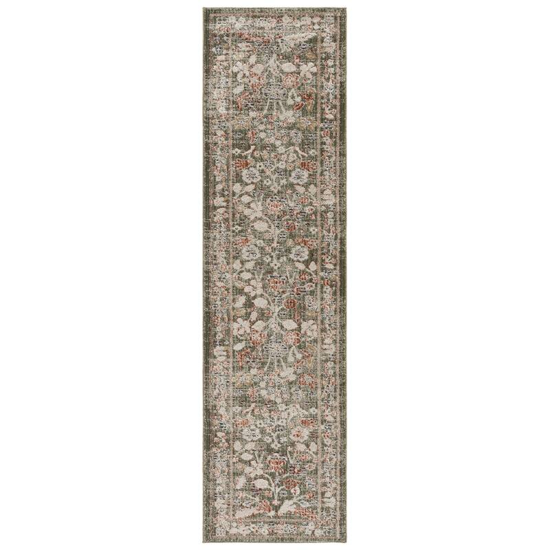 SAFAVIEH Grove Birgith Traditional Rug - 2'2" x 8' Runner - Green/Ivory