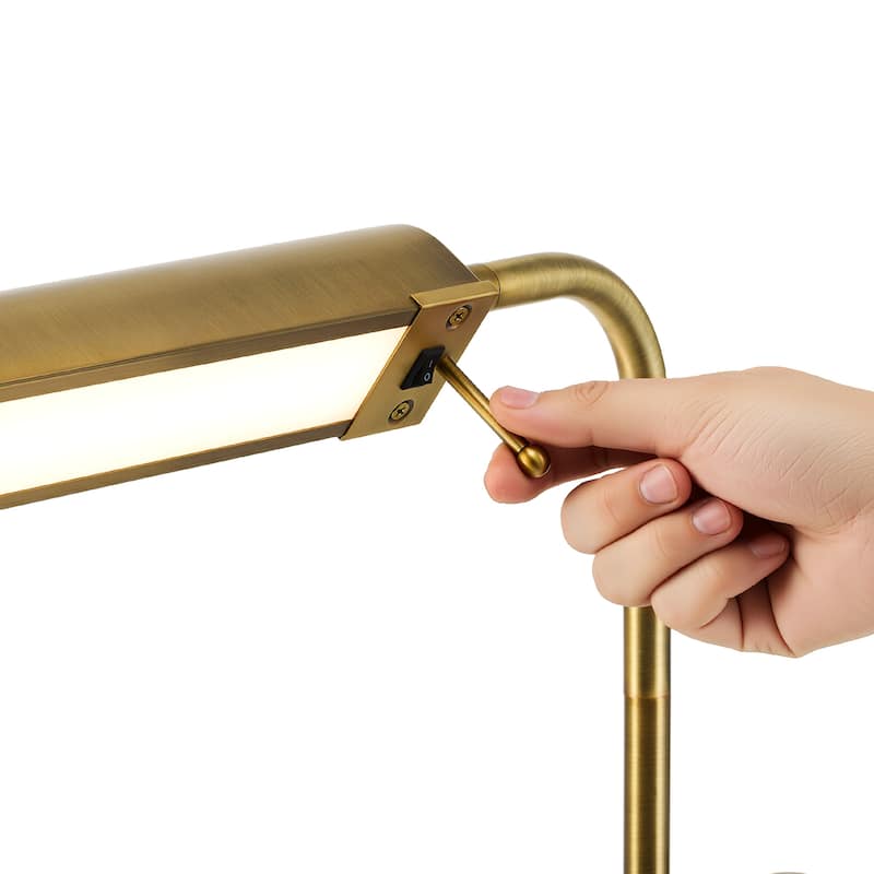 62.5 in. Industrial 1-Light 3CCT LED Pharmacy Floor Lamp for Living Room with Metal Shade