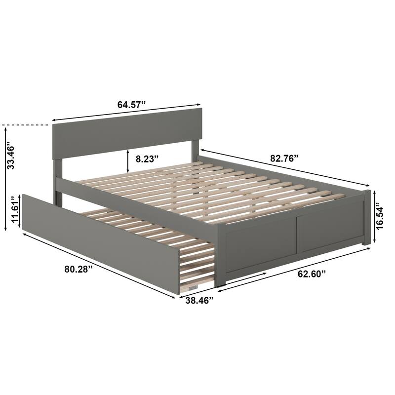AFI Orlando Platform Bed with Footboard & Twin XL Trundle