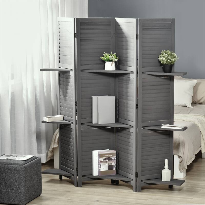 Freestanding Paulownia Wood Privacy Screen Panel