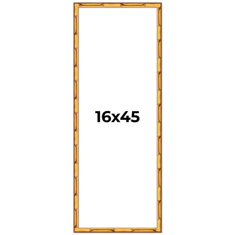 16x45 Frame Gold Bamboo Picture Frame Modern Photo Frame Includes UV Acrylic Shatter Guard Front Acid Free Foam Backing Board